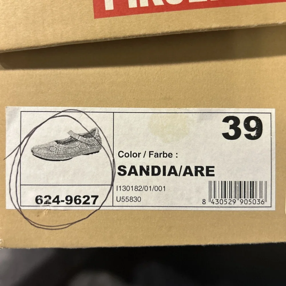 PIKOLINOS Sandia Mary Jane Red Tan Size 39 Leather Flats Women's Shoes In Box